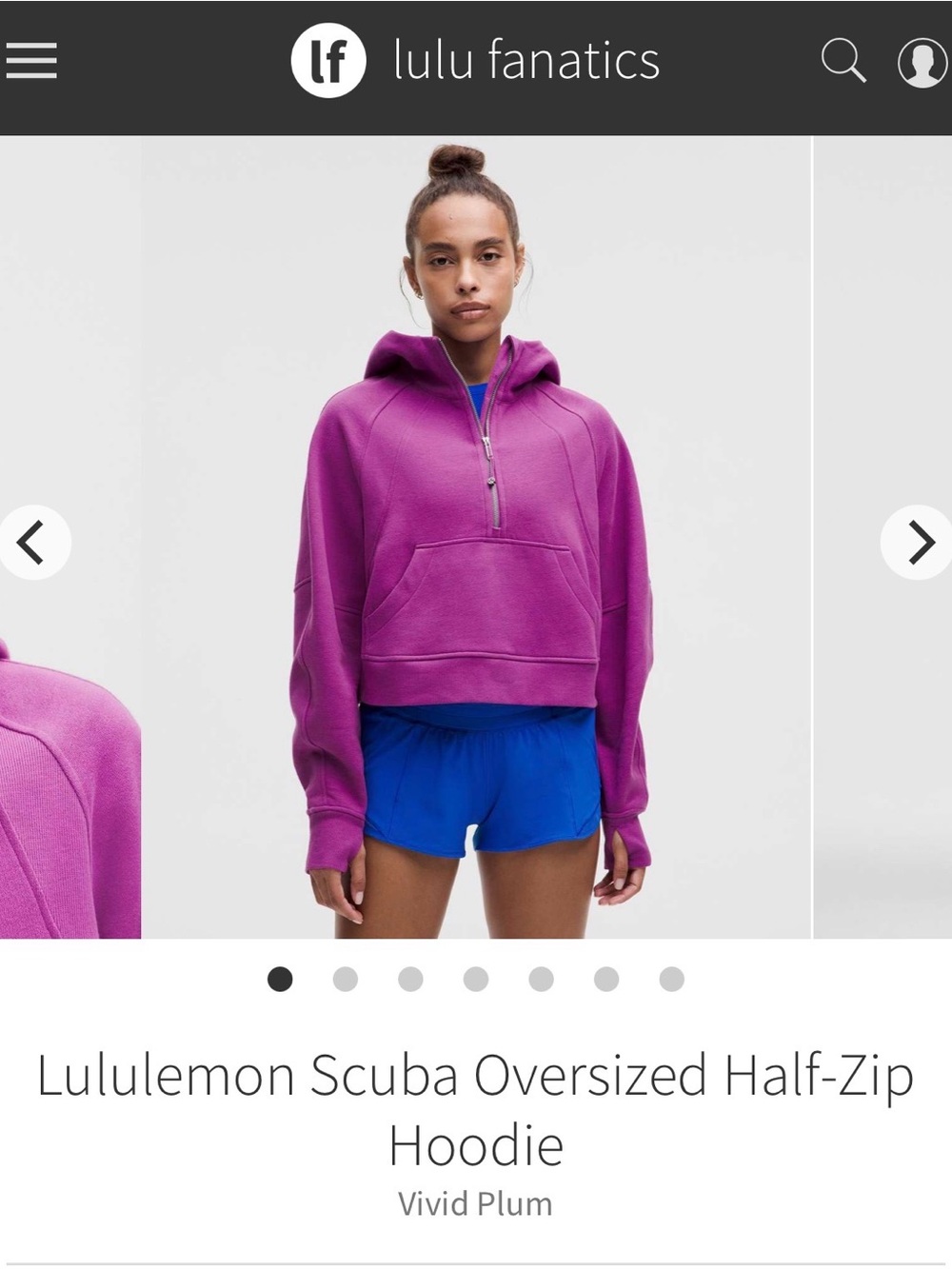 RARE NWOT Lululemon Scuba Oversized Half-Zip Hoodie Sz XS/S *Vivid Plum💜✨